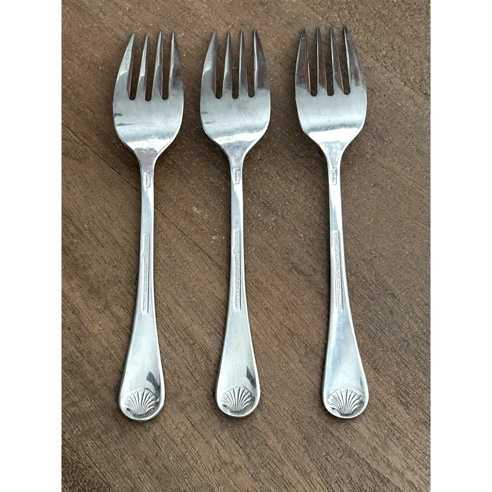 Reed & Barton Seychilles Seashell Salad Forks Set of 3
